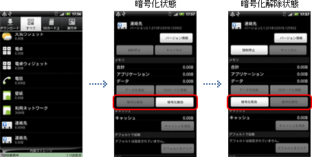 キャプチャ: (1) 暗号化されているアプリケーションの暗号化を確認・解除する