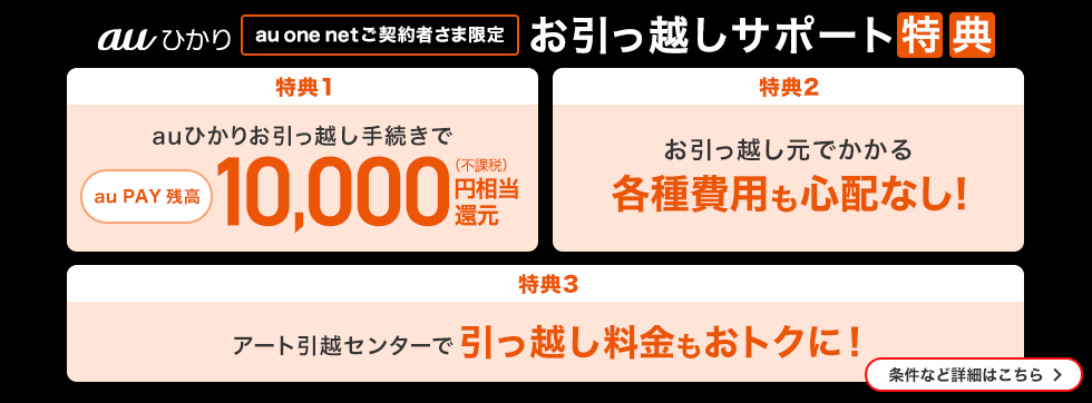 お引っ越しサポート特典