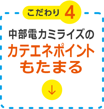 中部電力ミライズの「カテエネポイント」もたまる